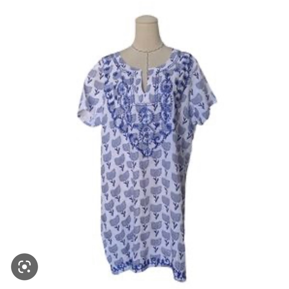 Roberta Roller Rabbit beaded and print dress. Cute for a beach cover up. - Picture 5 of 6